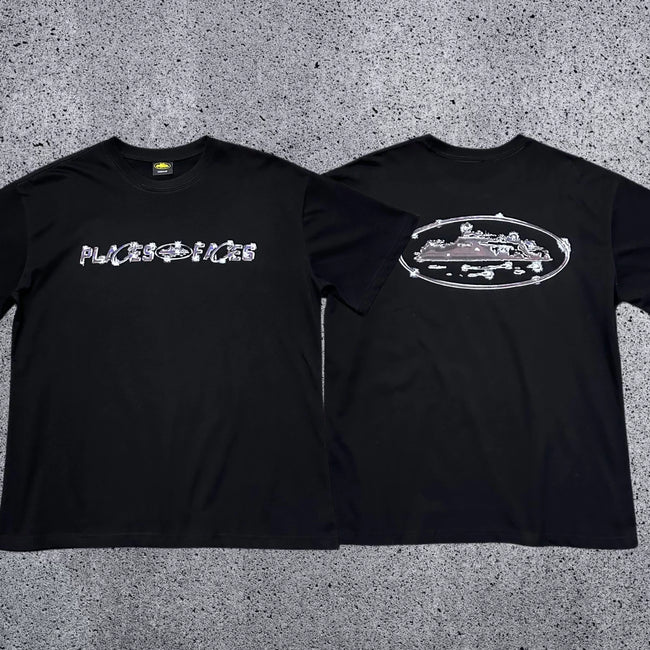 CRTZ x Places + Faces Graphic Heavyweight Tee | Black Streetwear T-Shirt Hover Image