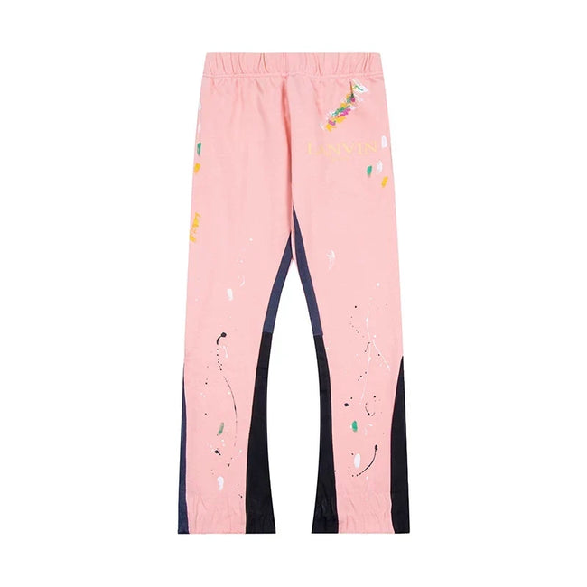 Gallery Dept. x Lanvin Paint Splatter Contrast Panel Sweatpants - Pink Hover Image