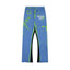 Gallery Dept. "GALERIE DEPT." Lime Green Tie-Dye Wash Contrast Panel Sweatpants - Blue