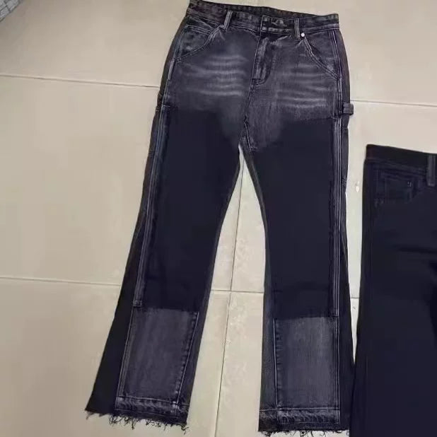 Gallery Dept. Contrast Knee Patch Distressed Denim Jeans Hover Image