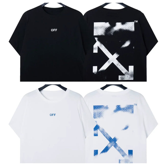 Off-White Blue Brushstroke Arrow Logo Short Sleeve T-Shirt Hover Image
