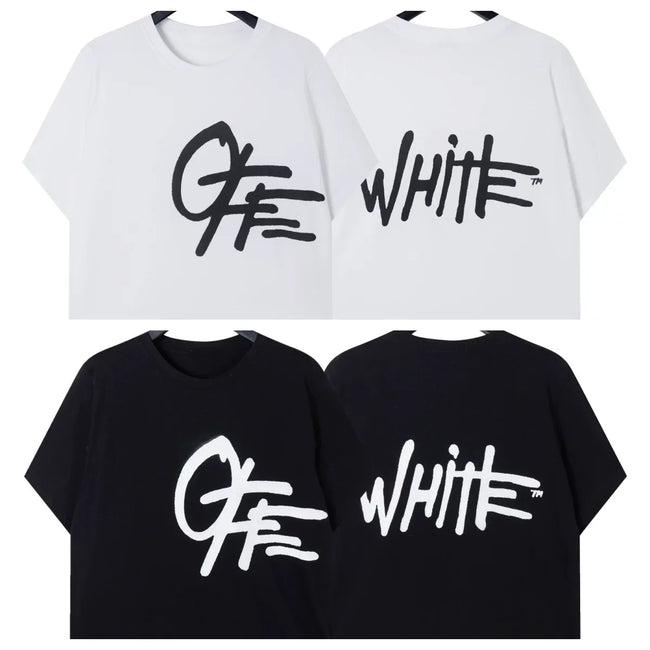 Off-White Cursive Script Arrow Logo Short Sleeve T-Shirt Hover Image