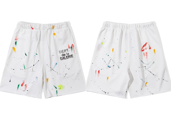Gallery Dept. Paint Splatter French Terry Shorts - White Hover Image