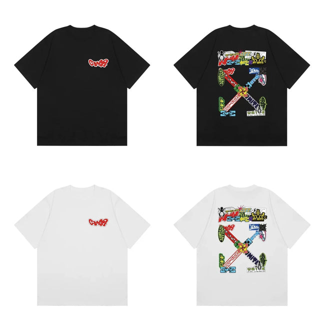 Off-White Graffiti Multicolor Arrow Cross Print Short Sleeve T-Shirt Hover Image