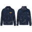 Gallery Dept. "Water Ripple" Zip Hoodie – Navy Blue Tie-Dye, Gold Logo