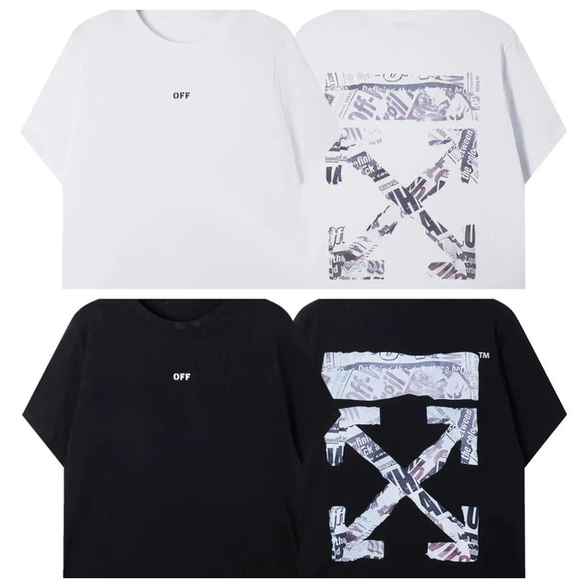 Off-White Marble Cross Arrow Graphic Short Sleeve T-Shirt Hover Image