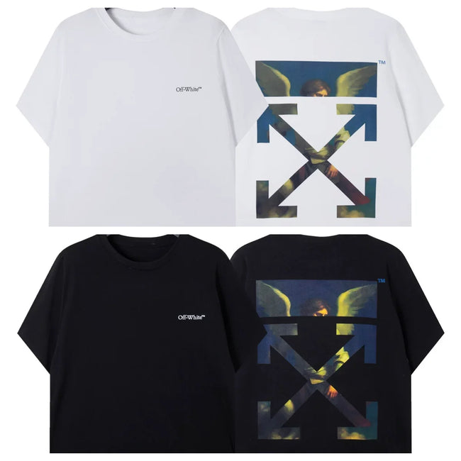 Off-White Angel Painting Arrow Graphic Short Sleeve T-Shirt Hover Image