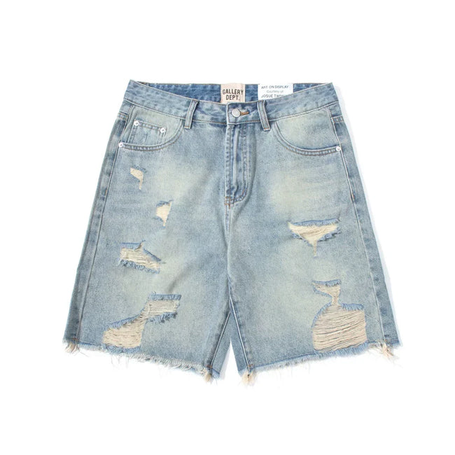 Gallery Dept. Distressed Ripped Denim Shorts Hover Image