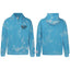 Gallery Dept Blue Marble Tie‑Dye Black Logo Full Zip Up Hoodie