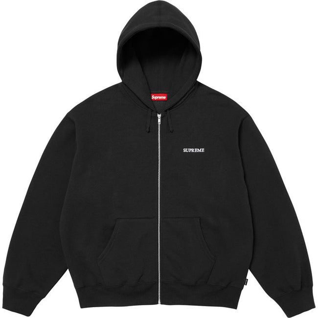 Supreme Small Box Logo Hooded Zip-Up Sweatshirt - Black Hover Image
