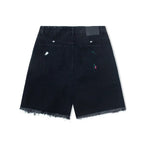 Gallery Dept. Distressed Paint Splatter Black Denim Shorts