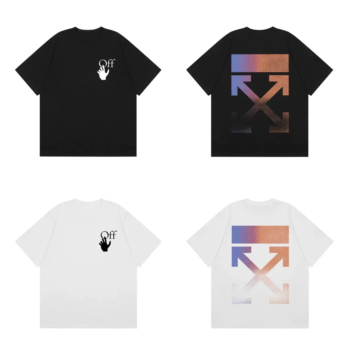 Off-White Rainbow Gradient Arrow Cross Print Short Sleeve T-Shirt