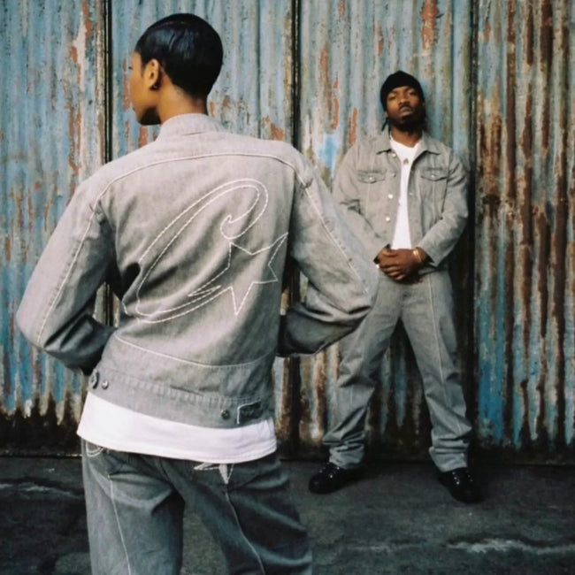 Corteiz Heavyweight Denim Jacket Grey Main Image