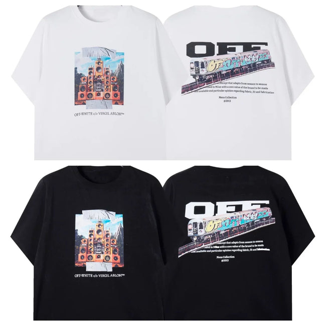 Off-White City Building Art Graphic T-Shirt Hover Image