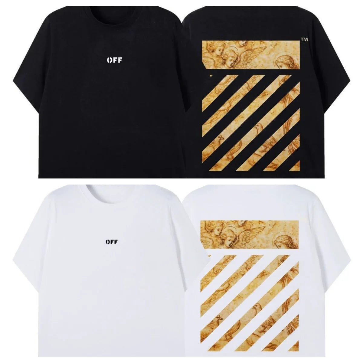 Off-White Marble Diagonal Arrow Print T-Shirt