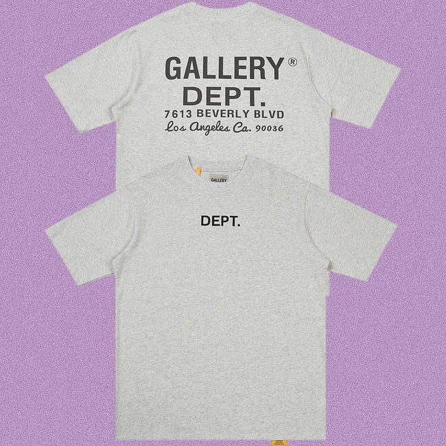 Gallery Dept. Beverly Blvd Address Short Sleeve T-Shirt - Light Grey Hover Image