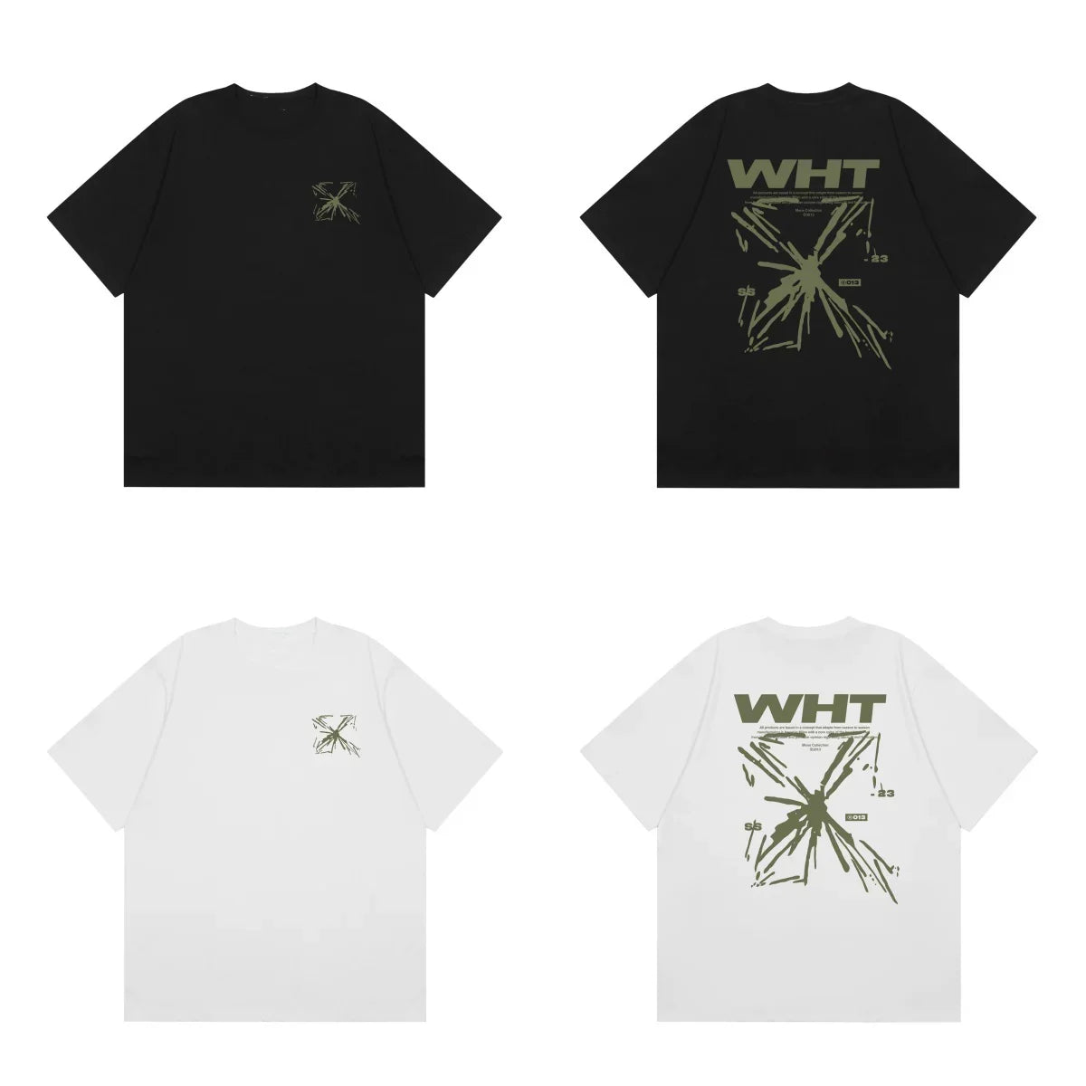 Off-White WHIT Green Arrow Cross Print Short Sleeve T-Shirt