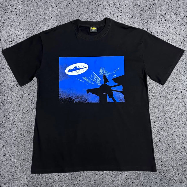 Corteiz Graphic Logo T-Shirt – Black/Blue Hover Image