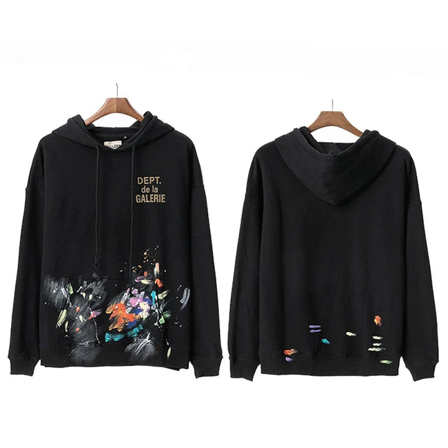 Gallery Dept Paint Splatter Black Hoodie Hover Image