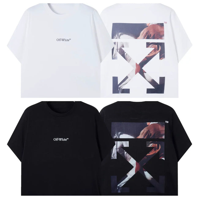 Off-White Figure Photo Arrow Graphic Short Sleeve T-Shirt Hover Image
