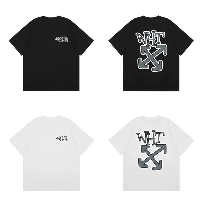 Off-White WHT Letter Grey Arrow Cross Print Short Sleeve T-Shirt Hover Image