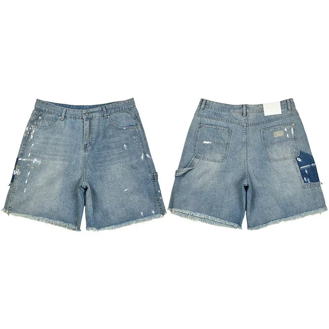 Gallery Dept. Paint Splatter Distressed Denim Shorts Hover Image