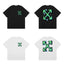 Off-White Neon Green Arrow Cross Print Short Sleeve T-Shirt