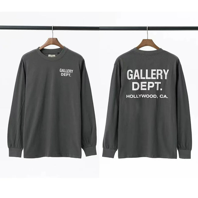 Gallery Dept. Hollywood Logo Long Sleeve T-Shirt - Charcoal Grey Hover Image