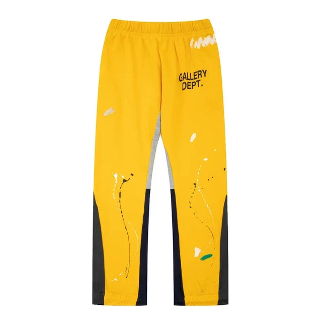 Gallery Dept. Paint Splatter Contrast Panel Sweatpants - Yellow Hover Image