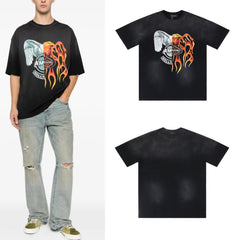 AMIRI Eagle Flame Vintage Washed Black Oversized T-Shirt