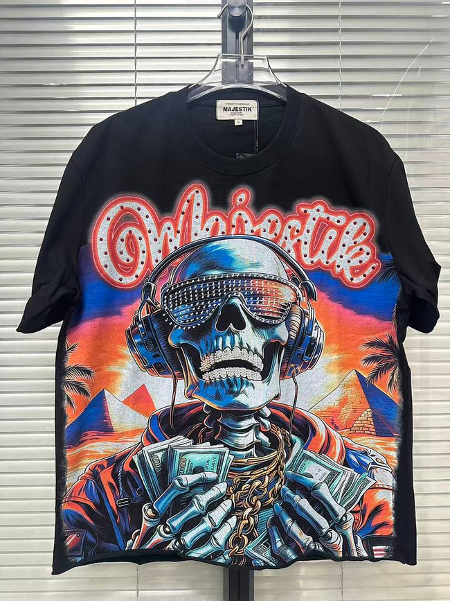 Majestik “DJ Money” Rhinestone Graphic Tee Main Image