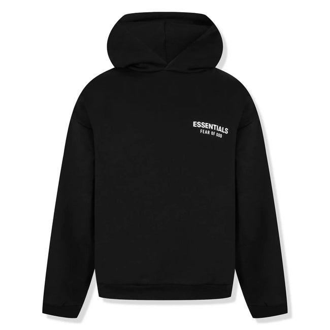 Fear Of God Essentials Fleece Black Hoodie (FW24) Hover Image