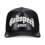 Godspeed Forever Black Leather Trucker Hat