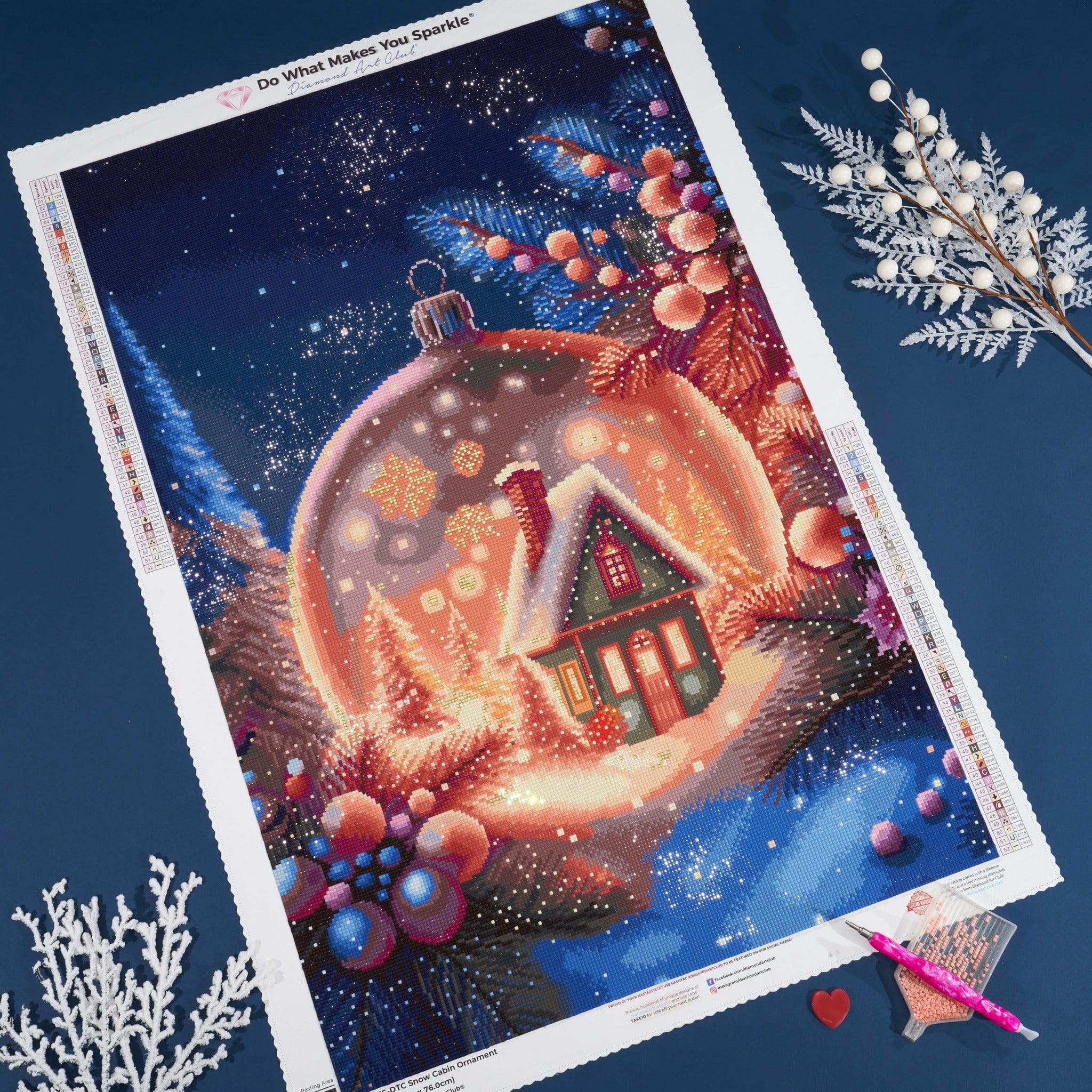 Snow Cabin Ornament