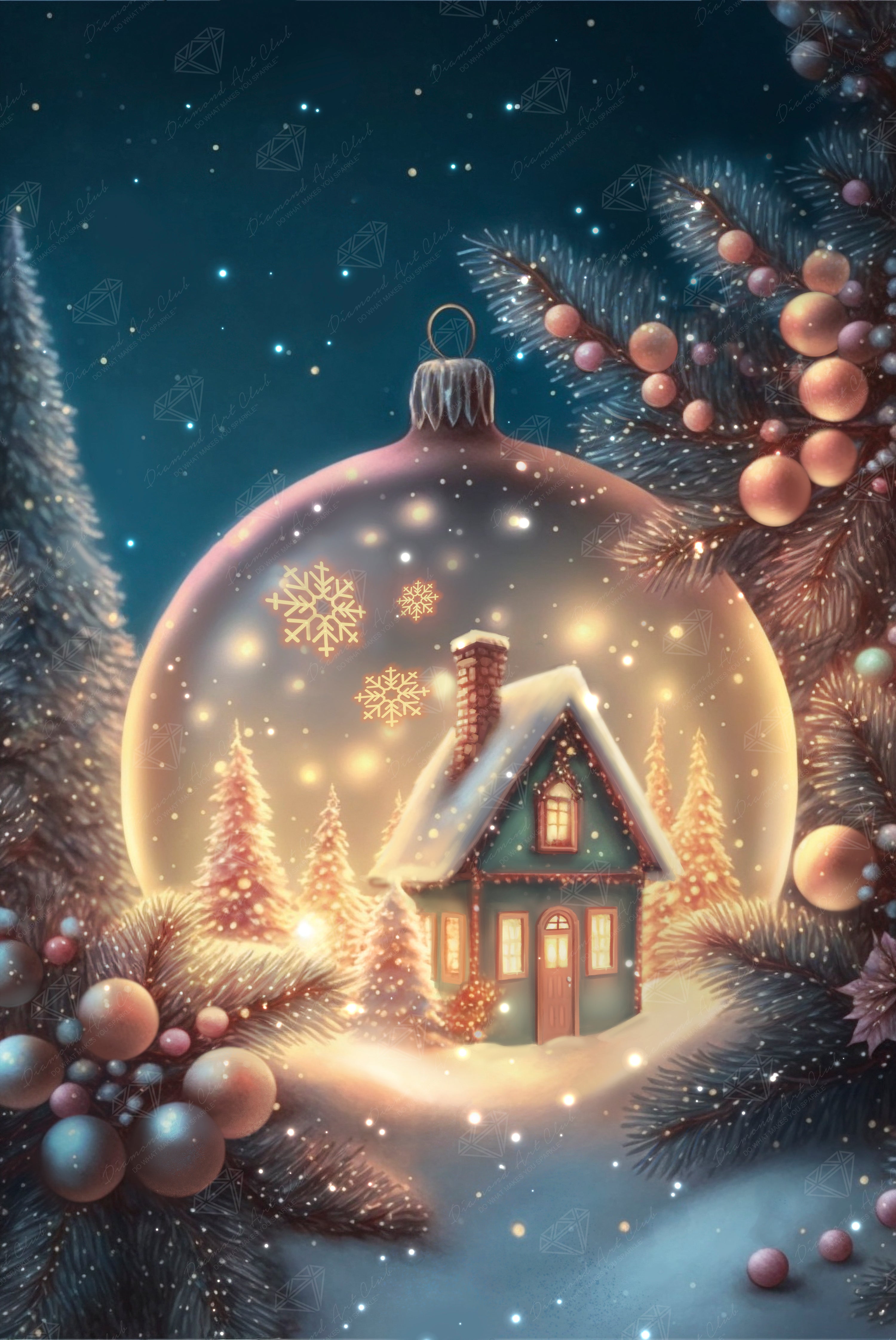 Snow Cabin Ornament