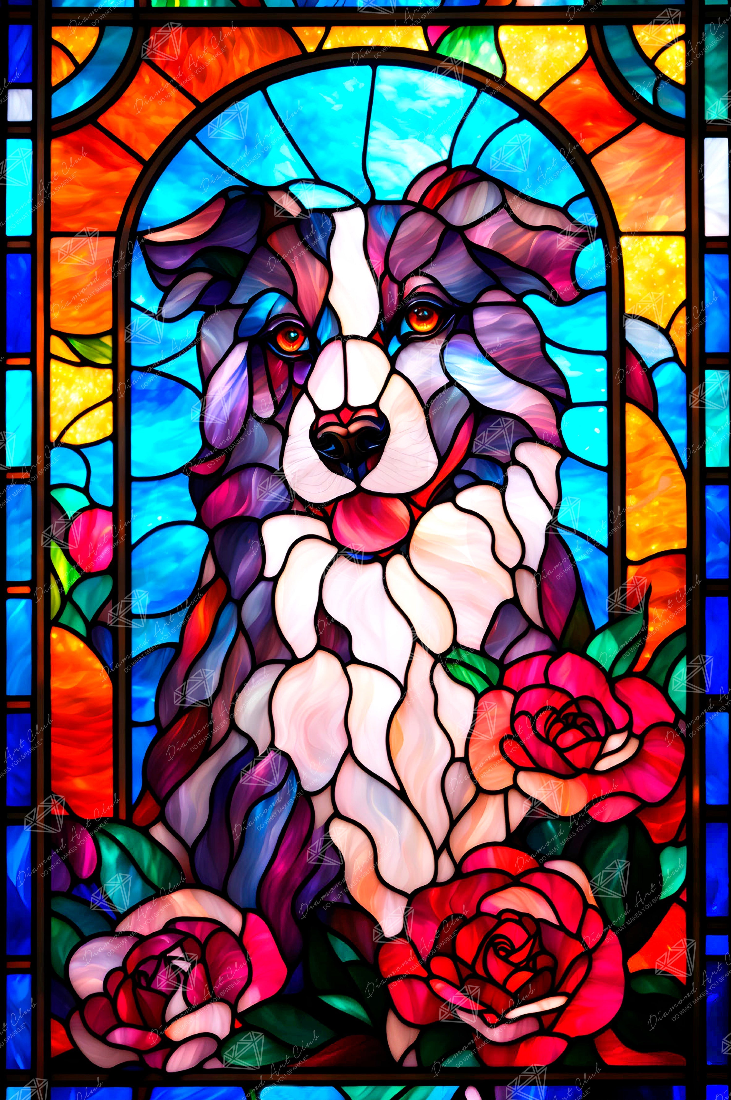 Stained Glass Border Collie